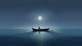 Moonlit Boat Ride: Surrealistic Minimalism In Realistic Scenery