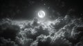 Moonlit clouds in a night sky