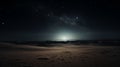 Moonlit desert dune at night serene landscape under the enchanting glow of the moon