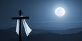 Zaliaty mesiacom veľká noc ráno kresťan kríž vzrástla v noci 