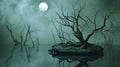 Moonlit Enchantment: Mystical Lake./n