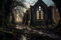 Moonlit Gaze Upon a Forgotten Church, Reverence Enshrouded in Silence