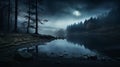 Moonlit Lake In Yorkshire A Gothic Atmosphere Of Tranquility