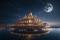 Moonlit Marvel: Mythical Floating City - Indian vibes