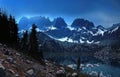 Moonlit Minaret Range from Ediza Lake