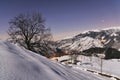 Moonlit mountain scene Royalty Free Stock Photo