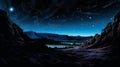 Moonlit Night: A Detailed Comic Book Art Of Isolated Country Mountains