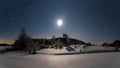 Moonlit night on the Karelian farm
