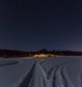 Moonlit night on the Karelian farm