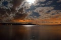 Moonlit night in the lake.