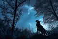 Moonlit Serenade: Wolves Howling in the Dark Forest