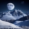 Moonlit Splendor: 3D Rendered Illustration of the Moon Over