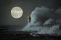 Moonlit stormy seascape Royalty Free Stock Photo