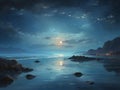 moonlit symphony: stars reflecting on tranquil waters