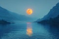 Concept Moonlit Tranquility, Mountains, Reflections Moonlit Tranquility Mountains and Reflections