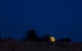 Moonrise above the prairie in Colorado