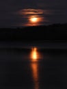 Moonrise on Hinkley Reservoir outside ADK Park