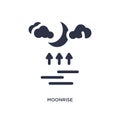 moonrise icon on white background. Simple element illustration from weather concept