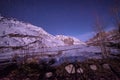 Moonrise on mountain peak in himalaya - winter spiti in himalayas Royalty Free Stock Photo