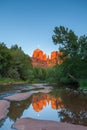 Moonrise Over Cathedral Rock Reflection Royalty Free Stock Photo