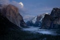 Moonrise over El Capitan Royalty Free Stock Photo