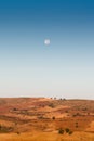 Moonrise over the hills near the Turkish village Oymaagac