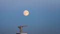 moonrise over industrial area evning Royalty Free Stock Photo