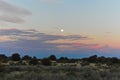 Moonrise over Kalahari desert Royalty Free Stock Photo
