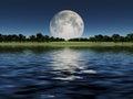 Moonrise over Lake Royalty Free Stock Photo