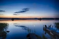 Moonrise over lake Royalty Free Stock Photo