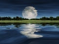 Moonrise over Lake Royalty Free Stock Photo