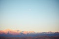 moonrise over a mountain range at twilight Royalty Free Stock Photo