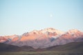 moonrise over a mountain range at twilight Royalty Free Stock Photo