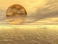 Moonrise over the ocean Royalty Free Stock Photo