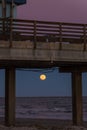 Moonrise over ocean Royalty Free Stock Photo