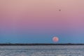 Moonrise over ocean Royalty Free Stock Photo