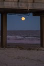 Moonrise over ocean Royalty Free Stock Photo