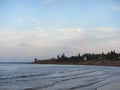 Moonrise over the ocean, pugwash Nova Scotia Royalty Free Stock Photo