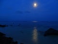 Moonrise over the Ocean Royalty Free Stock Photo