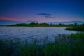 Moonrise over Oliver Reserve in Kimball, Nebraska. Royalty Free Stock Photo