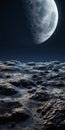 Moonrise Over Planet: Texture Rich, Tumblewave, Realist Detail Sculpted Installation Royalty Free Stock Photo