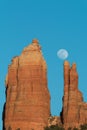 Moonrise Over Red Rocks Royalty Free Stock Photo