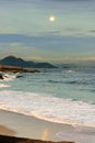 The moonrise over the Rio de Janeiro Royalty Free Stock Photo