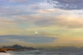 The moonrise over the Rio de Janeiro Royalty Free Stock Photo