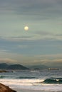 The moonrise over the Rio de Janeiro Royalty Free Stock Photo