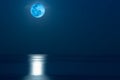 Moonrise over the Sea in Thailand Royalty Free Stock Photo