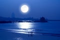 Moonrise over the seaside