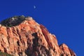 Moonrise over Utah mountains Royalty Free Stock Photo