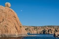 Moonrise Over Watson Lake Royalty Free Stock Photo