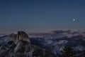 Moonrise over Yosemite Valley Royalty Free Stock Photo